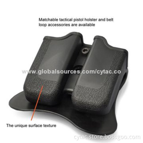 Military Black Polymer Belt Paddle Magazine Pouch for Taurus 24/7, Concealed Carry Design